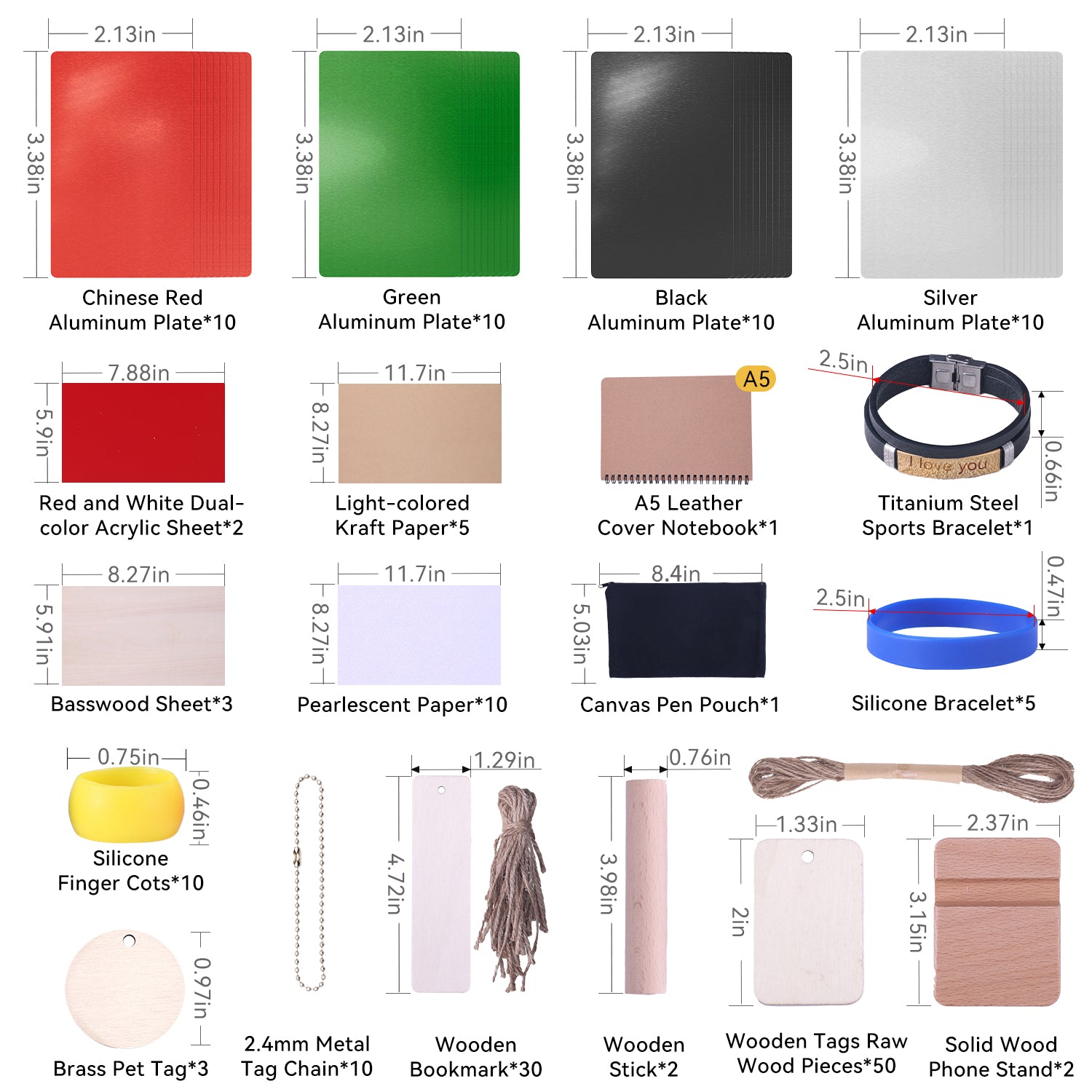 175 Stück DIY-Gravurmaterial